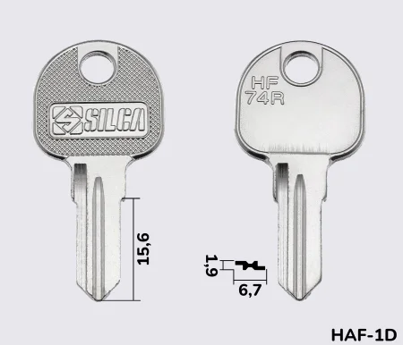 HF74R заготовка ключа англійський профіль