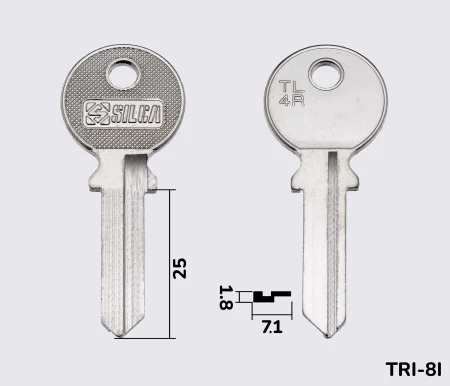 TL4R Silca заготовка ключа англійський профіль