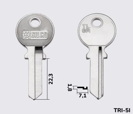 TL6R Silca заготовка ключа англійський профіль