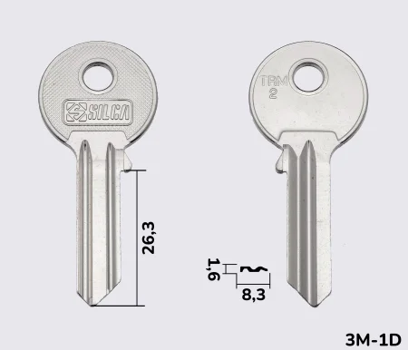 TRM2 Silca заготовка ключа англійський профіль