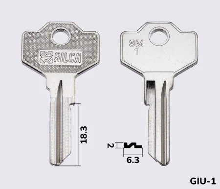SM1 Silca заготовка ключа английский профиль