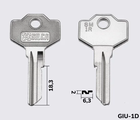 SM1R Silca заготовка ключа англійський профіль