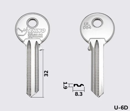 UL054 Silca заготовка ключа англійський профіль