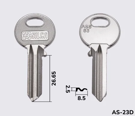 ASS63 Silca заготовка ключа англійський профіль