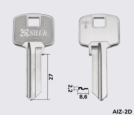 ASU2 Silca заготовка ключа англійський профіль