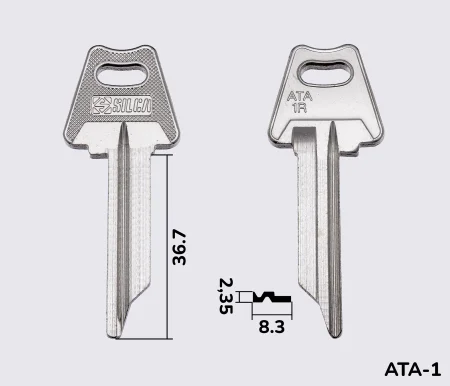 ATA1R Silca заготовка ключа англійський профіль