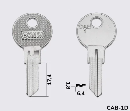 CAB1 Silca заготовка ключа англійський профіль