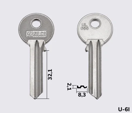 UL055 Silca заготовка ключа англійський профіль