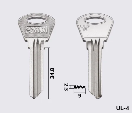 ULS1R Silca заготовка ключа англійський профіль