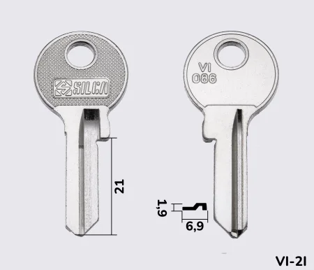 VI086 Silca заготовка ключа англійський профіль