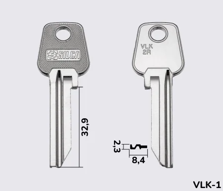 VLK2R Silca заготовка ключа англійський профіль