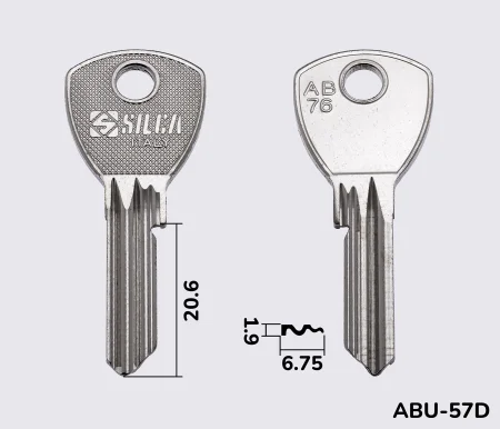 AB76 Silca заготовка ключа англійський профіль
