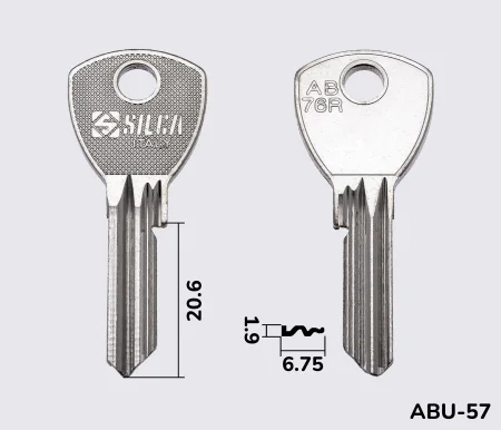 AB76R Silca заготовка ключа англійський профіль