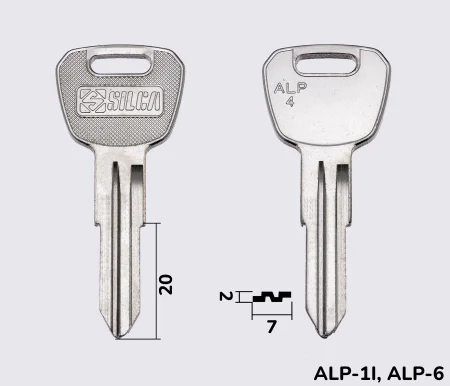 ALP4 Silca заготовка ключа англійський профіль