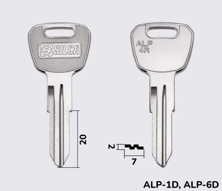 ALP4R Silca заготовка ключа англійський профіль