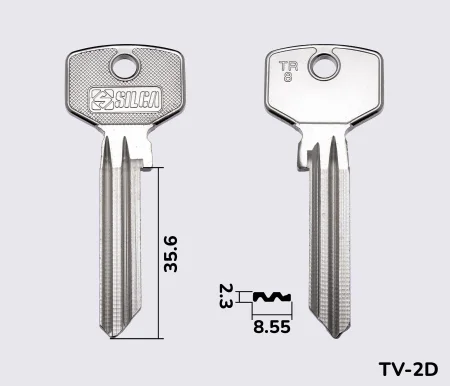 TR8 Silca заготовка ключа англійський профіль
