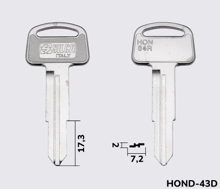 HON64R Silca заготовка автомобільного ключа