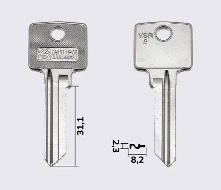 VSR2 Silca заготовка ключа англійський профіль