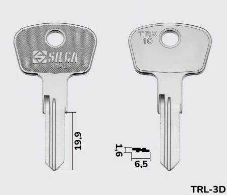 TRK10 Silca заготовка ключа англійський профіль