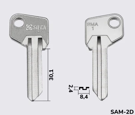SMA1 Silca заготовка ключа англійський профіль