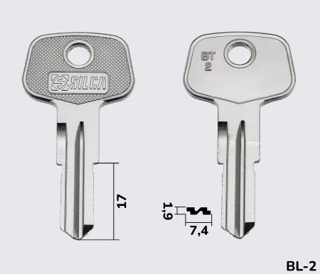 BT2 Silca заготовка ключа автомобільна