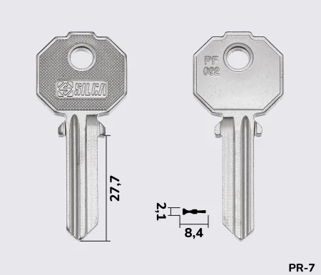 PF092 Silca заготовка ключа англійський профіль