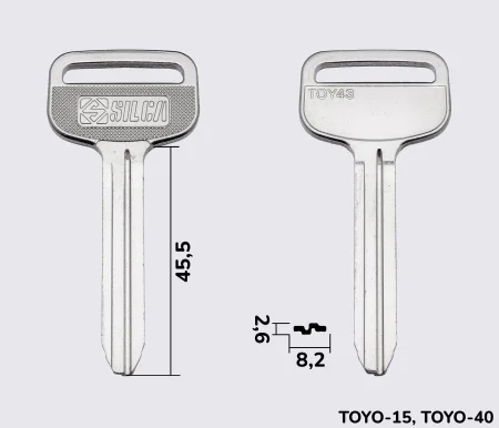 TOY43 Silca заготовка автомобільного ключа
