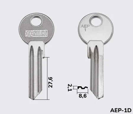 AEP1 заготовка ключа английский профиль
