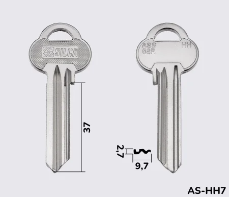 ASS52R заготовка ключа англійський профіль