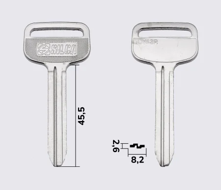 TOY43R (латунь) Silca заготовка автомобільного ключа