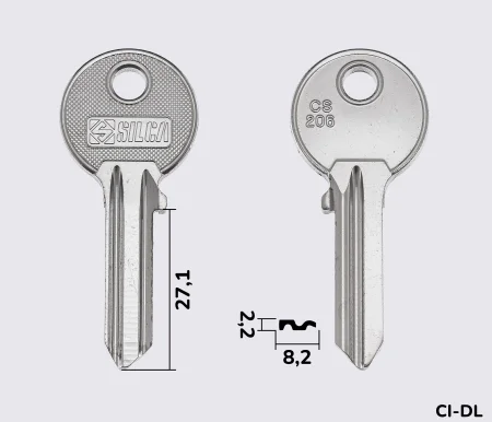 CS206 Silca заготовка ключа англійський профіль