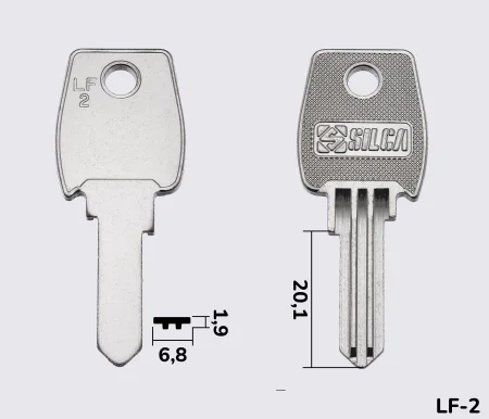 LF2 Silca заготовка ключа англійський профіль