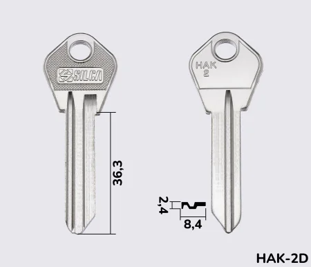 HAK2 Silca заготовка ключа англійський профіль