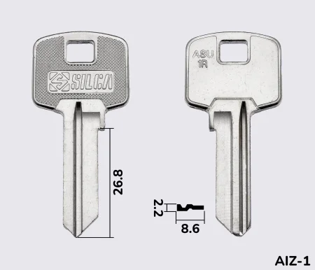 ASU1R Silca заготовка ключа англійський профіль
