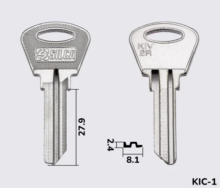 KIV2R Silca заготовка ключа англійський профіль
