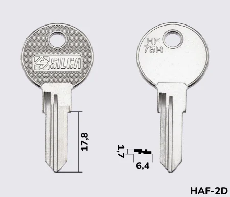 HF75R Silca заготовка ключа англійський профіль