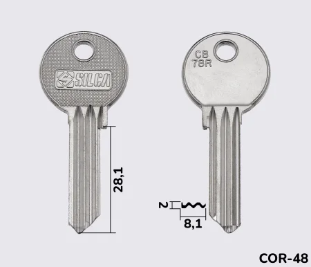 CB78R Silca заготовка ключа англійський профіль