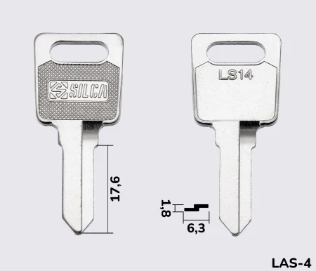 LS14 Silca заготовка ключа англійський профіль