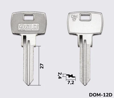 DM17 Silca заготовка ключа англійський профіль