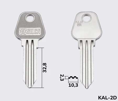 KLG2R Silca заготовка ключа англійський профіль