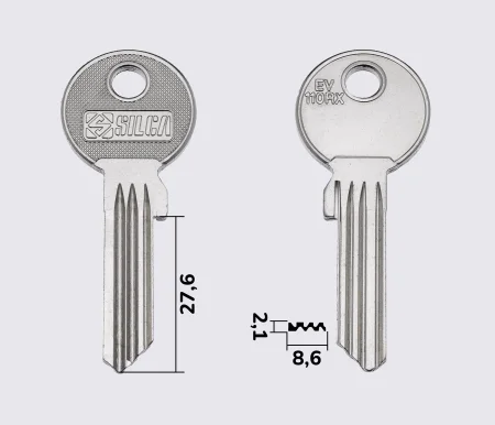 EV110RX Silca заготовка ключа англійський профіль