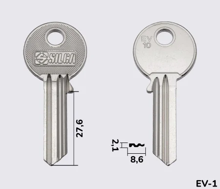 EV10 Silca заготовка ключа англійський профіль