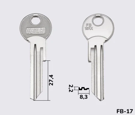 FB19RX Silca заготовка ключа англійський профіль
