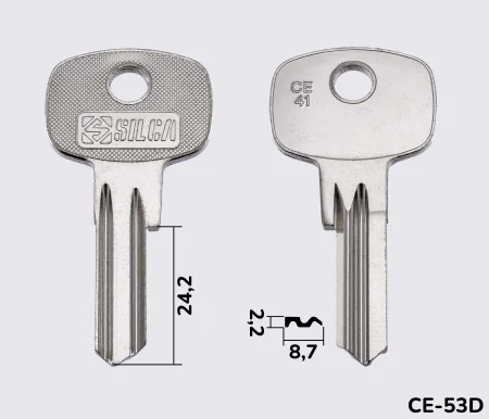 CE41 Silca заготовка ключа англійський профіль
