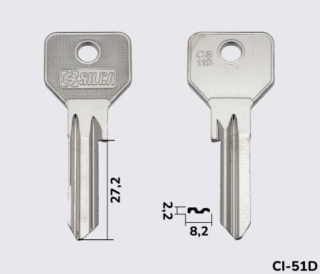 CS119 Silca заготовка ключа англійський профіль