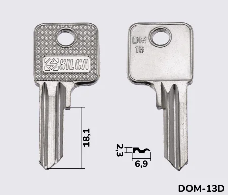DM16 Silca заготовка ключа англійський профіль