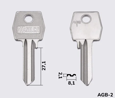 AGB1 Silca заготовка ключа английский профиль
