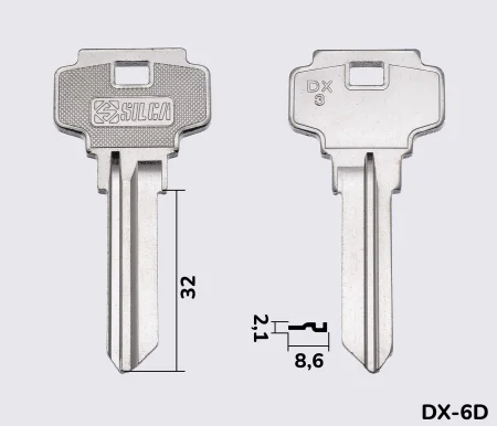 DX3 Silca заготовка ключа англійський профіль