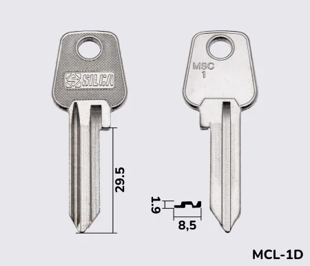 MSC1 Silca заготовка ключа англійський профіль