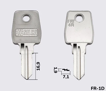 FRT4R Silca заготовка ключа английский профиль